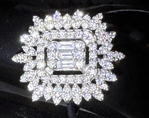 Anello oro bianco - 750, diamanti