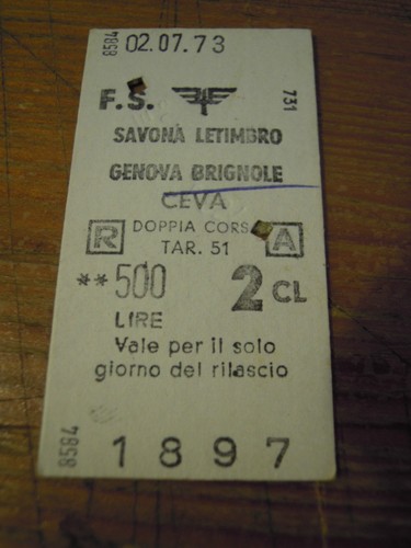 Biglietto treno cartonato - biglietto,