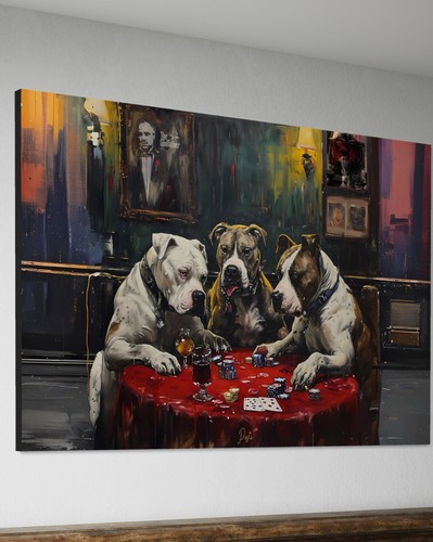 Quadro tela cani - quadro, poker