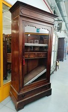 Vetrina ad un'anta armoire Luigi filippo in mogano fronte 110 cm '800 complet...