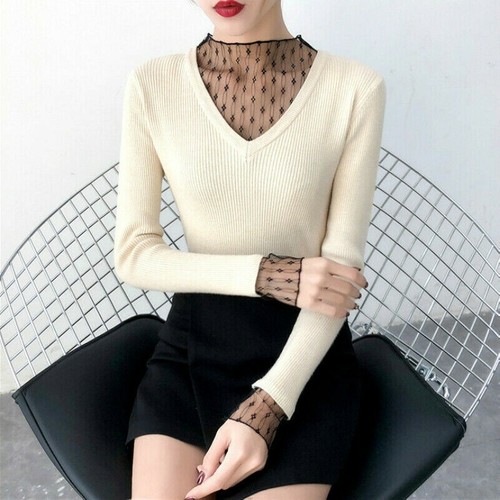 Donna maglione pizzo giuntato - maglione,
