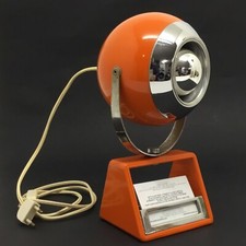 ‘70s LAMP ORANGE SPACE AGE LAMPADA DA TAVOLO PORTA BIGLIETTI VINTAGE stilnovo