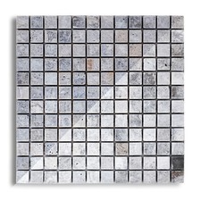 PIASTRELLE MOSAICO su rete | pietra TRAVERTINO Grigio Silver 2,3x2,3 cm