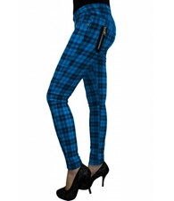 Pantaloni a quadri blu e neri