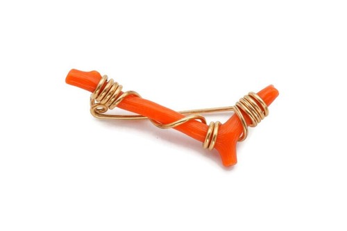 Spilla vintage corallo con - vintage,