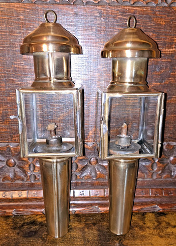 Pair small victorian brass - pair,