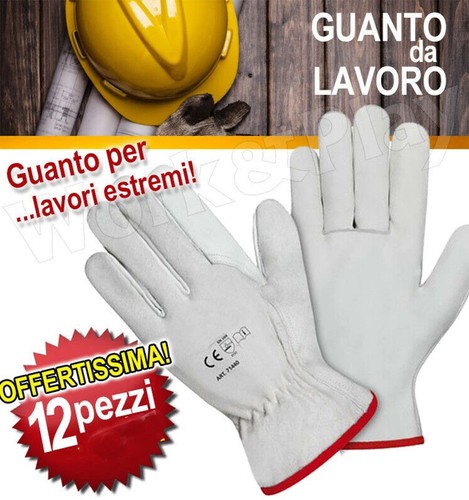 Paia guanti lavoro pelle - guanti, da