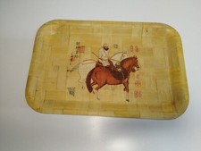Vassoio Orientale Cinese In Bamboo Made In Taiwan.Segni del tempo 40,5x 26,5.