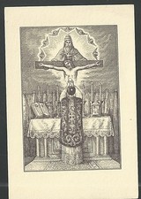 Estampa antigua de la Santissima Trinidad andachtsbild santino holy card santini