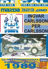 DECAL MAZDA 323 4WD I. CARLSSON SWEDISH R. 1989 WINNER (01)