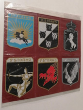 Targhetta metallo 6 stemmi Aeronautica Militare 2° 3° 4° 5° 6° 8° STORMO Volare