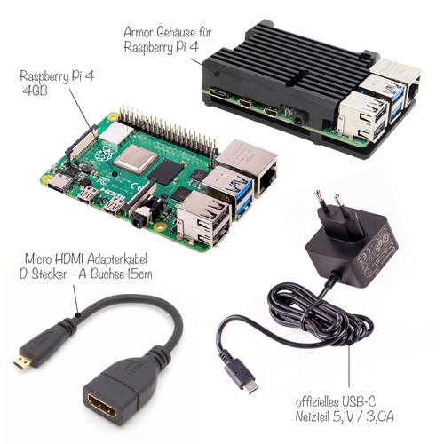 Kit raspberry 4gb case - kit, 4