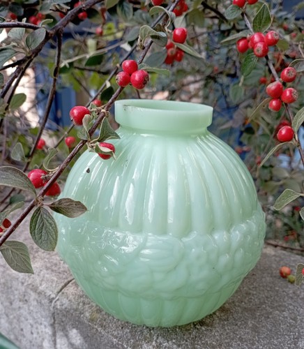Vase boule opaline vert - vase,