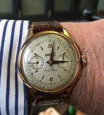 EBERHARD Extra-Fort, oro rosa 18K, crono calibro 14000 column wheel. Anni '50.