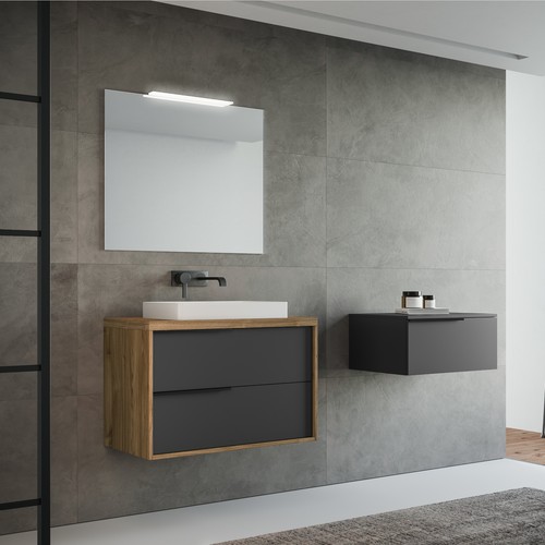 Mobile bagno sospeso grafite