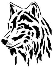 Modello stencil Mylar lupo