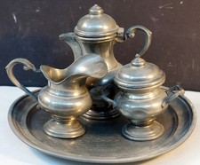 ANTIQUE PEWTER SERVICE WITH