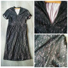 vestito vintage anni '60 in pizzo nero tg. 40