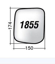 Per Hyundai Galloper 1991-1997 Vetro di Ricambio Dx per Specchio Retrov. 152x174