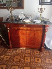 Comò stile Impero anno 1860 noce tre cassettoni più secreter RESTAURATO