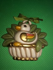 Thun formella formina  anatra ? papera oca cesto foglie colore vintage ? verde