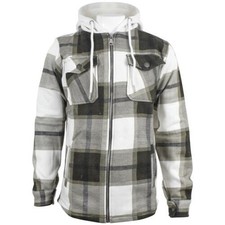 Bambine Zip Cappuccio Giacche Oliva Quadri Stampa Utilità Tasche Pile Cappotti