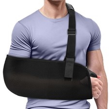 Tutore braccio e spalla destro/sinistro in rete, reggibraccio ortopedico nero