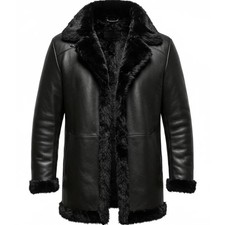 New Men's Black Shearling