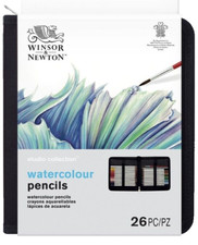 MATITE ACQUARELLABILI WINSOR & NEWTON astuccio 24 colori + matita + pennello