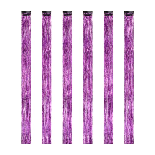 6pcs clip hair - clip, tinsel