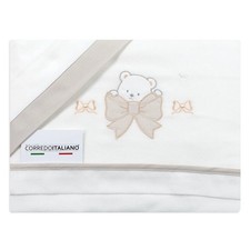 Set lenzuola in flanella per lettino - Orsetto e Fiocco - Mio Piccolo FLL317