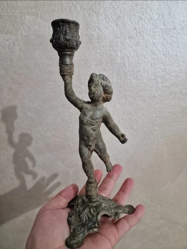Candeliere con putto vintage - candeliere,