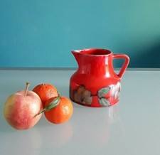 "SICA" Brocca vintage, anni 50, ceramica laccata colore rosso, altezza 11,5 cm.