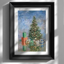 Poster Belle Arti Impressionista Francese Stampa Albero di Natale Ispirato Claude Monet