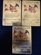 3 RARA CARTA CHARIZARD GOLD