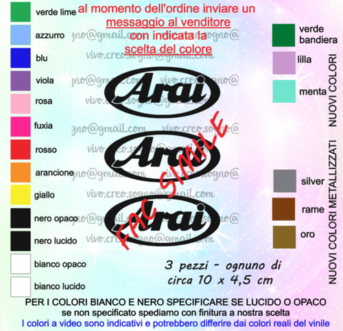 Arai adesivi vinile - arai, in