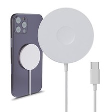 Caricatore Wireless Magnetico 15W Compatibile con iPhone MagSafe -USB C - Bianco