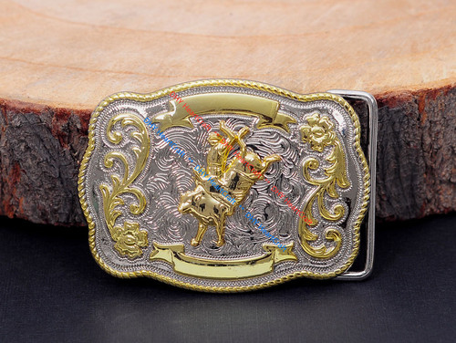 Fibbia cintura bull ride - fibbia,