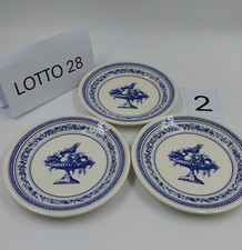 3 piattini in ceramica decorativi con decorazioni blu