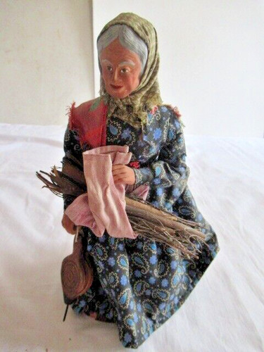 Ancien santon femme avec fagot - ancien,