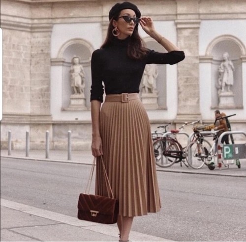 Maxi gonna plissettata - , zara