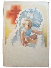 Cartolina SETTIMANA NAZIONALE DIAGNOSI PRECOCE bimbo in culla - Croce Rossa 1935