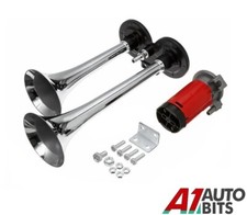 Compressore tromba aria 12V 150dB cromato doppio tono per auto barca furgone camion forte
