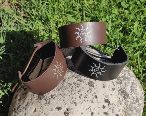 Bracciale polsino pelle - bracciale,