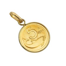 Ciondolo 5 Lire Oro Giallo 18