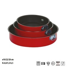 TRIS SET 3 PZ  TORTIERE DIAM. CM 18-22- 28 IN ALLUMINIO ANTIADERENTE SIMPLY LINE