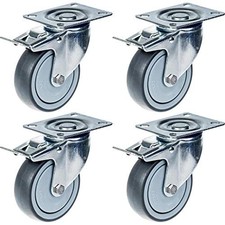 Set Di 4 Rulli Grigi In Gomma