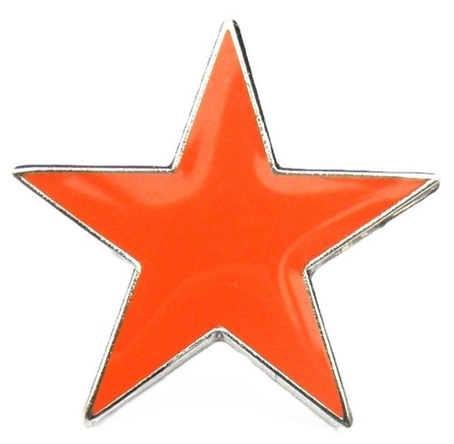 Orange star pin badge - orange,