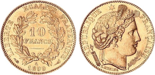 Francia francs oro 1899 - francs, a