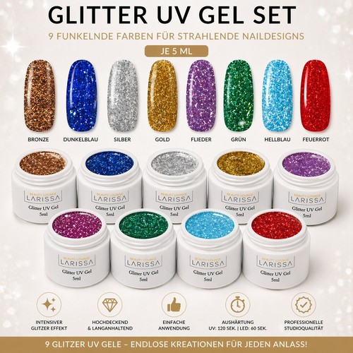 Gel colorante glitter set - gel, 9